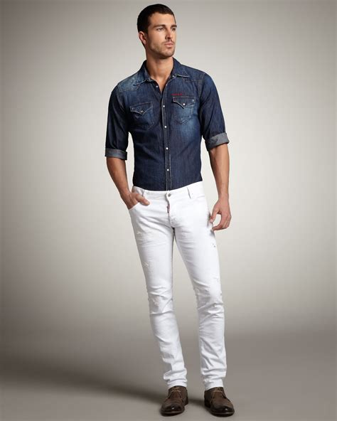 Men's White Jeans 